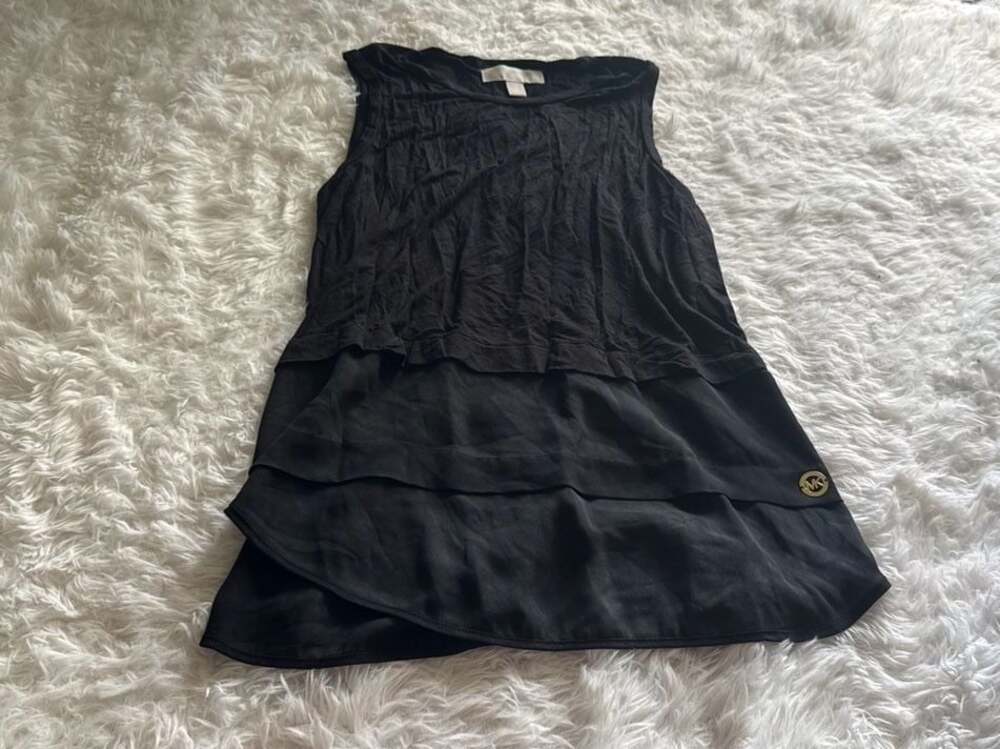 Michael Kors Black Tiered Sleeveless‎ Peplum Top